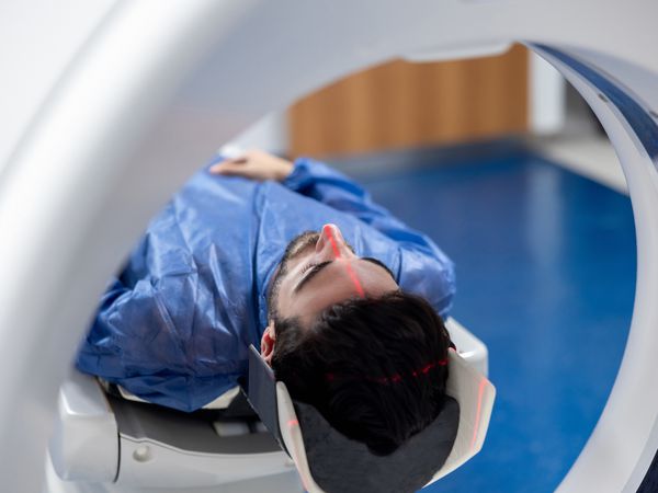 Person getting a CT scan