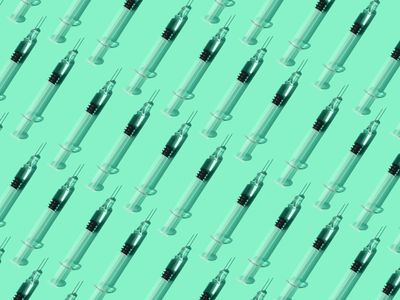 Syringe pattern on light mint green background