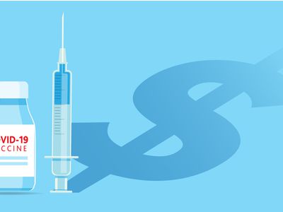 Vector illustration of a Covid-19 virus vaccine syringe. 