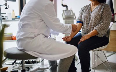 patient getting blood drawn