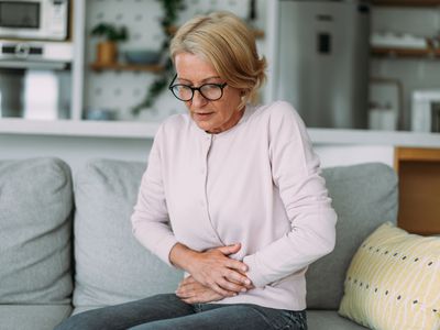 woman with stomach pain