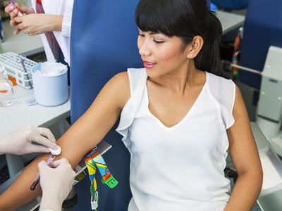 Woman getting blood drawn