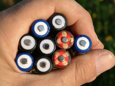 View of Rechargeable Batteries AA