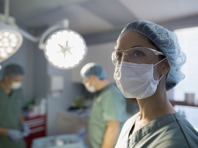 Surgeon standing in operating room