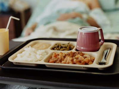 Untouched food at hospital in patient who stopped eating at the end of life