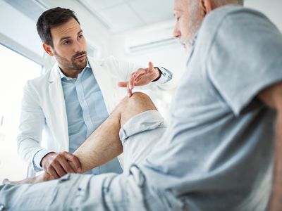 Senior man having medical exam