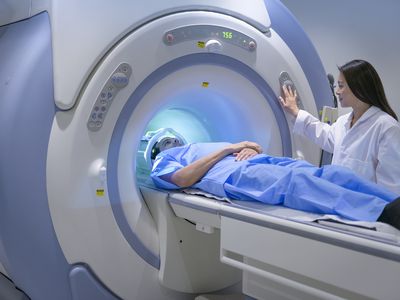 Individual having an magnetic resonance enterography.