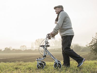 A man using a rollator.