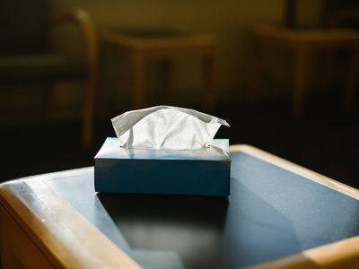 A box of tissues to be used when sneezing