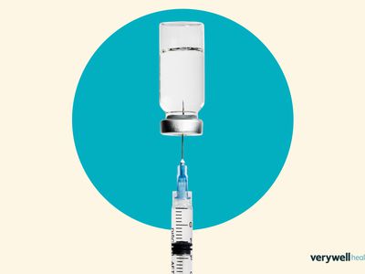 depiction of syringe extracting vaccine fluid from an upside-down vial