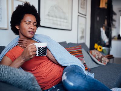 woman at home sick