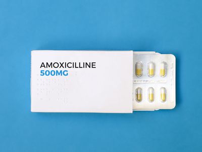 Box and blister pack of amoxicillin antibiotics