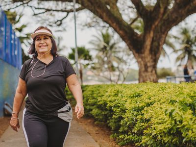 woman walking outdoors