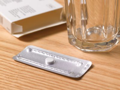 Morning after pill in blister packet on table