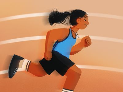 An illustration of a person running on a track