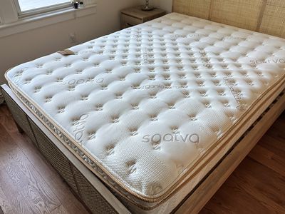 Saatva Classic Mattress on bed frame