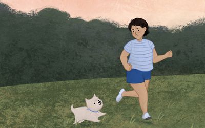 A person runs on grass with a dog (What Your Cholesterol Ratio Means)